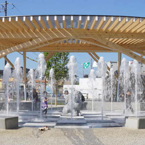 【噴水】やなせライオン公園　親水設備 設計・施工工事（高知県）