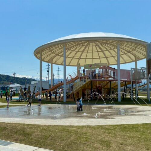 【噴水・じゃぶじゃぶ池】あさひ未来パーク（泊駅南公園）　親水設備 設計・施工工事（富山県）